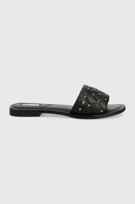 Mexx slapi de piele Sandal Jewel femei, culoarea negru