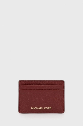 MICHAEL Michael Kors carcasa din piele femei, culoarea bordo