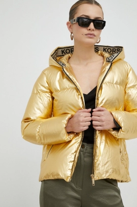 MICHAEL Michael Kors geaca femei, culoarea auriu, de iarna, oversize