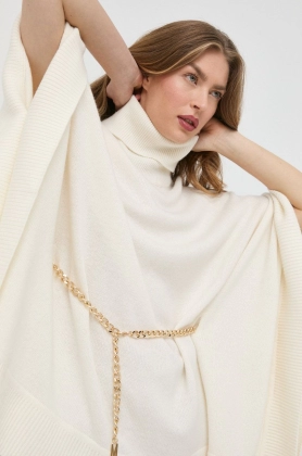 MICHAEL Michael Kors poncho din amestec de lana femei, culoarea bej, light