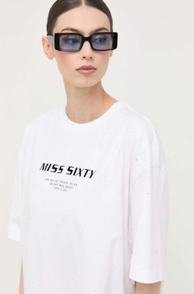 Miss Sixty tricou din bumbac culoarea alb
