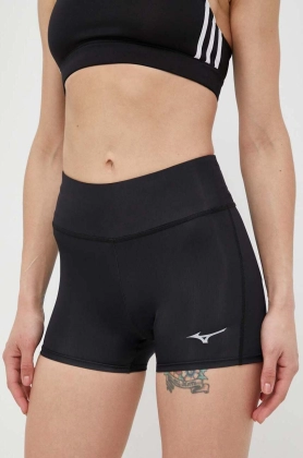 Mizuno pantaloni scurti de alergare Impulse Core culoarea negru, neted, high waist