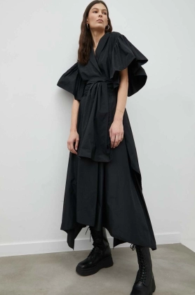 MMC STUDIO rochie Ilo culoarea negru, maxi, oversize