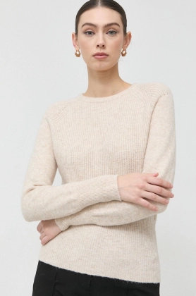 Morgan pulover din amestec de lana femei, culoarea bej, light