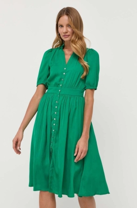 Morgan rochie culoarea verde, mini, evazati