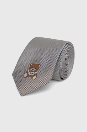 Moschino cravata de matase culoarea gri