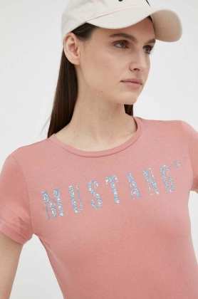 Mustang tricou din bumbac culoarea roz