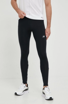 New Balance leggins de alergare Printed Accelerate barbati, culoarea negru, cu imprimeu