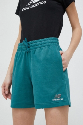 New Balance pantaloni scurti culoarea verde, neted