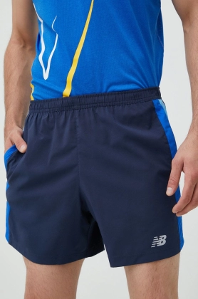 New Balance pantaloni scurti de alergare Accelerate barbati, culoarea albastru marin