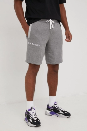 New Balance pantaloni scurti MS21552HC barbati, culoarea gri, melanj