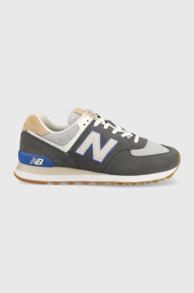 New Balance sneakers din piele intoarsa U574ss2 , culoarea gri