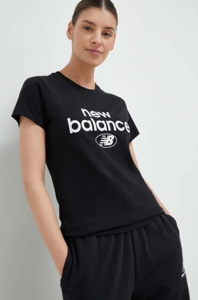 New Balance tricou din bumbac culoarea negru
