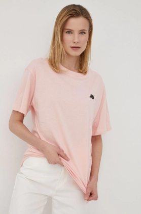 New Balance tricou din bumbac UT21503PIE culoarea roz