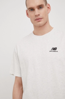 New Balance tricou din bumbac UT21503SAH culoarea gri, cu imprimeu
