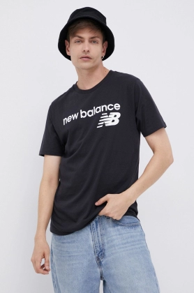 New Balance Tricou MT03905BK barbati, culoarea negru, cu imprimeu