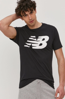 New Balance Tricou MT03919BK barbati, culoarea negru, cu imprimeu