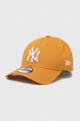 New Era sapca de baseball din bumbac culoarea galben, modelator, NEW YORK YANKEES
