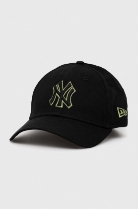New Era sapca de baseball din bumbac culoarea negru, cu imprimeu, NEW YORK YANKEES