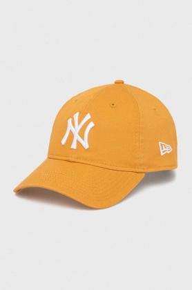 New Era sapca de baseball din bumbac culoarea portocaliu, cu imprimeu, NEW YORK YANKEES