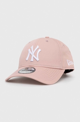 New Era sapca de baseball din bumbac culoarea roz, cu imprimeu, NEW YORK YANKEES