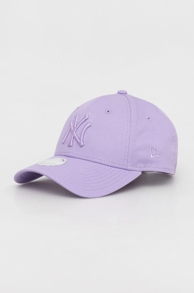 New Era sapca de baseball din bumbac culoarea violet, neted, NEW YORK YANKEES
