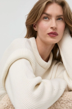 Notes du Nord pulover din amestec de lana Erin femei, culoarea bej, calduros