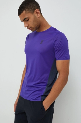 On-running tricou de alergare Performance culoarea violet, modelator