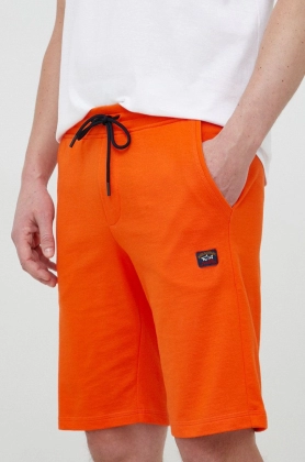 Paul&Shark pantaloni scurti din bumbac barbati, culoarea portocaliu