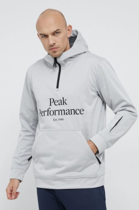 Peak Performance Bluza barbati, culoarea gri, cu imprimeu
