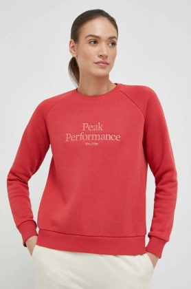 Peak Performance bluza femei, culoarea rosu, cu imprimeu