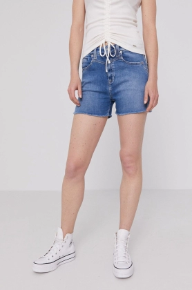 Pepe Jeans Pantaloni scurti jeans Mary Archive femei, material neted, high waist