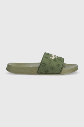 Pepe Jeans papuci SLIDER femei, culoarea verde, PLS70126