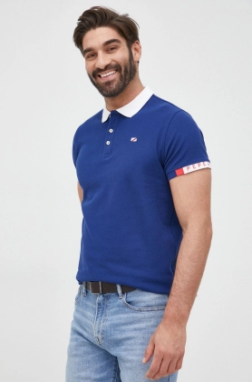 Pepe Jeans polo de bumbac Felix culoarea albastru marin, cu imprimeu