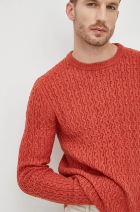 Pepe Jeans pulover din amestec de lana barbati, culoarea rosu,