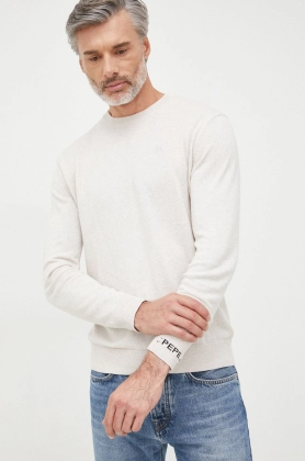 Pepe Jeans pulover din amestec de lana culoarea bej, light