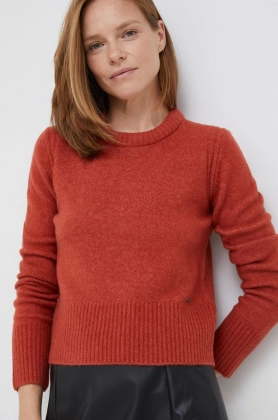Pepe Jeans pulover din amestec de lana femei, culoarea portocaliu,