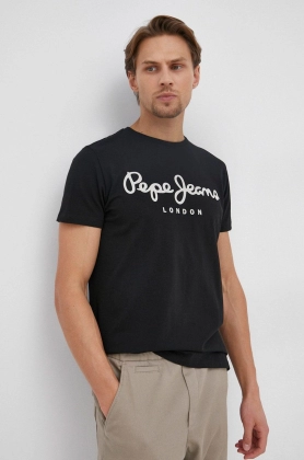 Pepe Jeans Tricou Original barbati, culoarea negru, cu imprimeu