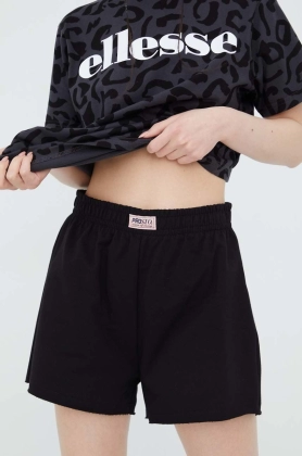 Prosto pantaloni scurti Betty femei, culoarea negru, neted, high waist