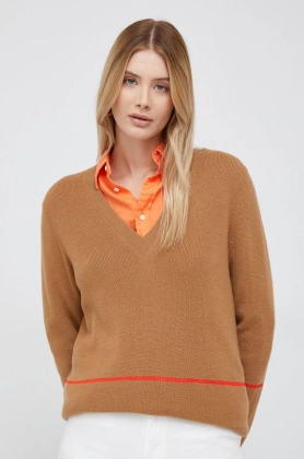 PS Paul Smith pulover de lana femei, culoarea maro,