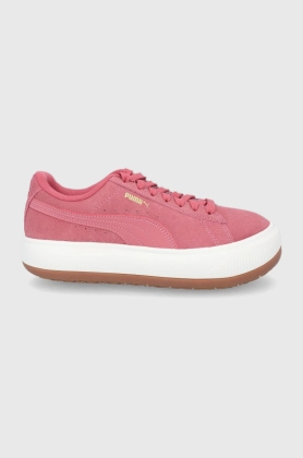 Puma Pantofi 380686 culoarea roz, cu toc plat