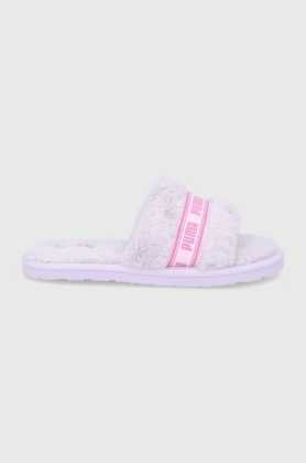 Puma papuci de casa Puma Fluff 384937 culoarea violet