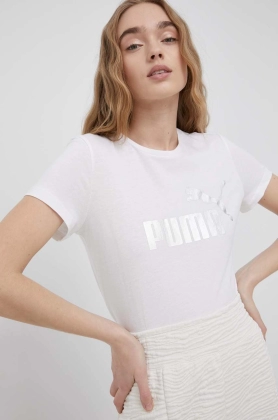 Puma tricou din bumbac 848303 culoarea alb