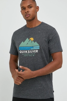 Quiksilver tricou din bumbac culoarea gri, modelator
