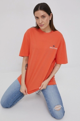 Quiksilver tricou din bumbac culoarea portocaliu