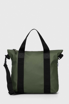 Rains borseta 13920 Tote Bag Mini culoarea verde