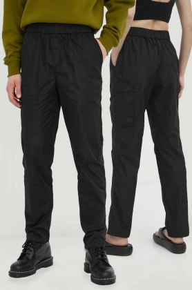 Rains pantaloni 18940 Pants Regular culoarea negru, drept, high waist