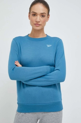 Reebok bluza femei, culoarea turcoaz, neted