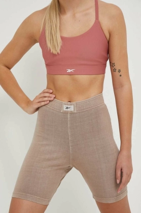 Reebok Classic pantaloni scurti RBK ND femei, culoarea roz, neted, high waist