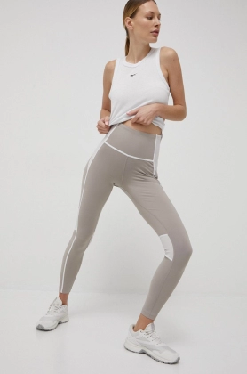 Reebok leggins de antrenament H54191 femei, culoarea gri, modelator